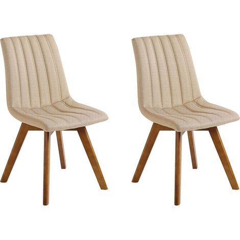 Esszimmerstuhl 2er Set CALGARY Sandbeige