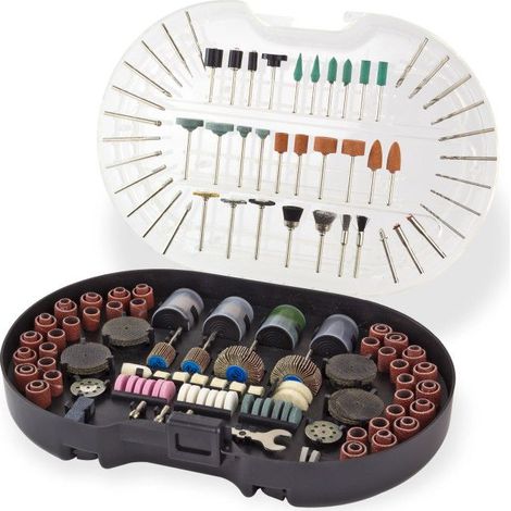 Dema – Coffret accessoires pour mini ponceuse multifonction – 278 pièces – Fraises diamant et meules abrasives – Pour bois, métal, verre et pierre