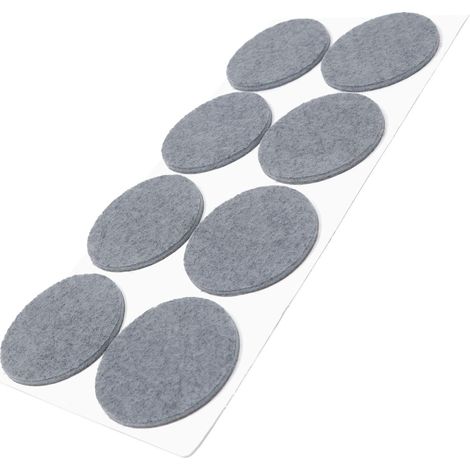 8 x Filzgleiter/Grau/Ø 50 mm/Rund/Dicke 3,5 mm/Hochwertige selbstklebende Gleiter