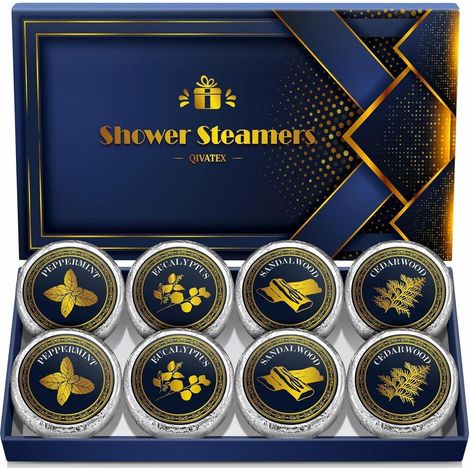Qivatex Aromatherapie Duschbomben Männer 8er Set Weihnachtsgeschenke (1/5)