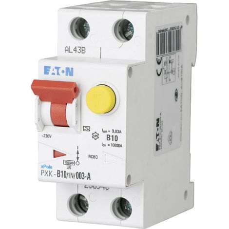 Eaton FI-/LS-Schalterkombination, 10 A, 30 mA, Auslösecharakteristik LS-Schalter: C, 1p + N, Auslösecharakteristik FI-Schalter: A,  236962