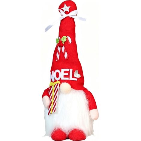Gnome de Noël lumineux en peluche, lutin suédois de Noël avec barbe LED, décoration de table pour les fêtes de fin d'année. (1/4)