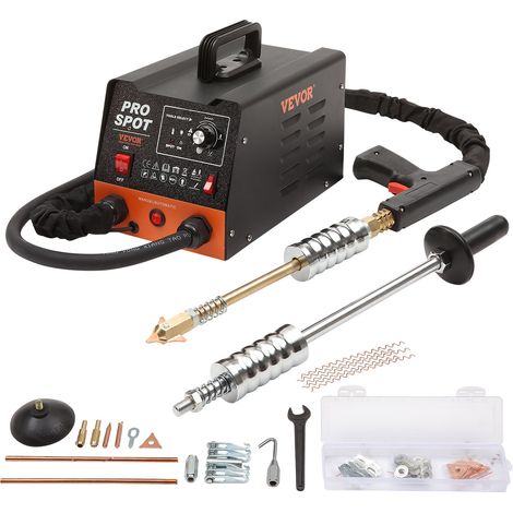 Tire Clou Carrosserie 3 kW Kit Poste de Débosselage Soudeuse par Points 6 Modes de Soudage Outil de Réparation de Bosses de Carrosserie 16 Accessoires pour Débosselage de Voitures Camions Motos (1/5)