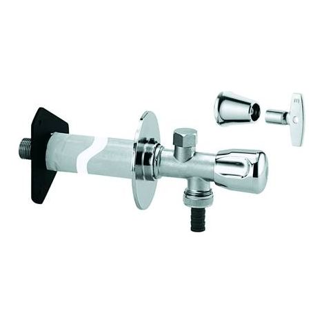 Kit de vanne murale Eurotec 41208 DN15 avec clé à douille finition chromée mate (1/4)