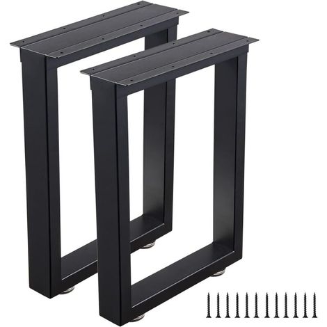 RHG Pieds de banc, pieds de table basse en métal de 30 cm, pieds de table et de chaise de meubles robustes, 2 pièces, noir