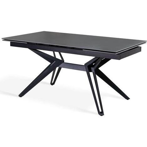 Tavolo allungabile grigio vintage - nero opaco 90 cm x 160-240 cm cm H. 76 cm (1/5)
