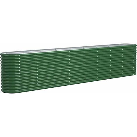 Jardinera arriate acero recubrimiento polvo verde 332x40x68 cm vidaXL