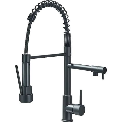 Küchenarmatur, Wandmontage, 360-Grad-Drehung, Matte schwarze B (1/2)