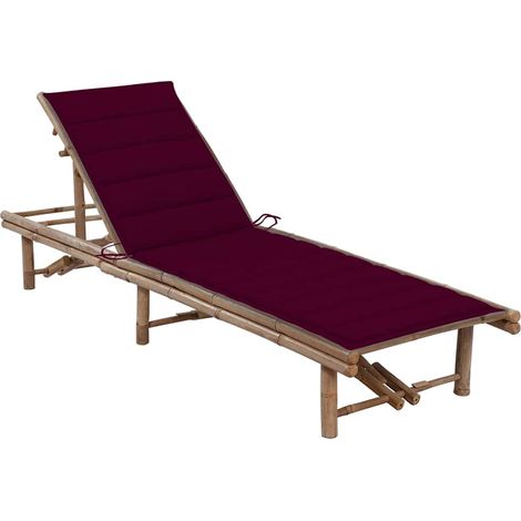 Bain de soleil avec coussin Chaise de jardin - Transat de jardin Bambou BV990963 - BonneVie (1/5)