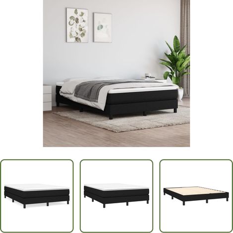 vidaXL Matelas - Cadre de lit à lattes noir 140x190 cm tissu (1/5)