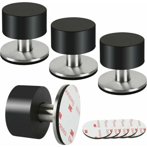 Set mit 4 Türstoppern aus Gummi. Türstopper mit 3M-Klebefläche. Wandmontierte Türstopper. Schalldämmend. (1/4)