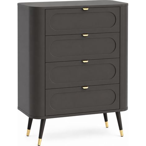 Cassettiera: 4 cassetti, Nero, 78,4 x 40 x 98,4 cm (1/5)