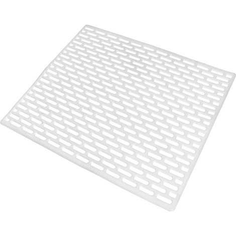 Alfombrilla de goma para fregadero blanca 33x28 cm