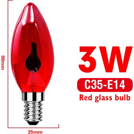 Lampes de croissance pour plantes (Bougie C35 E14, 8 pièces) Ampoule LED Edison effet flamme, lampe torche orange rouge vintage, embout bougie original (1/5)