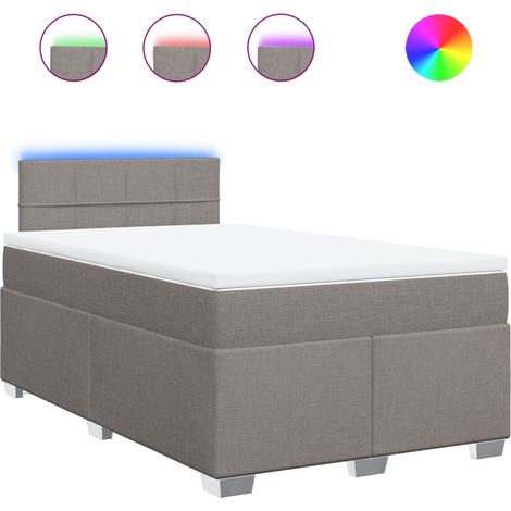 Maison Exclusive - Sommier à lattes de lit avec matelas taupe 120x190 cm tissu (1/5)