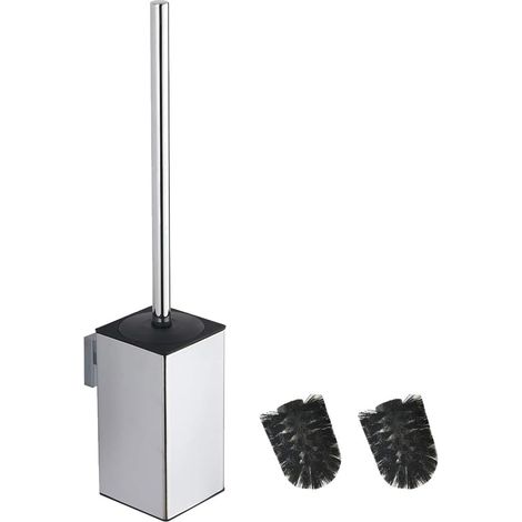 Porte-Brosse WC carré en Acier Inoxydable 304 (chromé) (1/5)