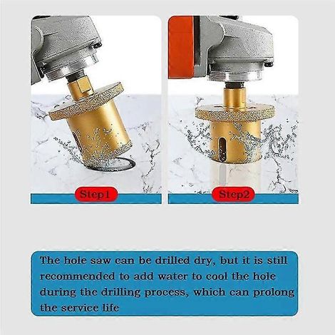 Foret diamant brasé pour alésage de carreaux de marbre, embout diamanté M10 40-60 (1/5)