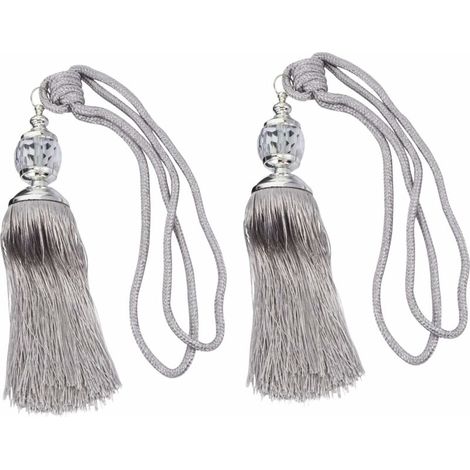 2 Pièces Rideau Glands Suspendus Ornements Rideau en macramé Pendentif Pompon Rideau décor rétro décor de Rideau Simple Corde d'embrasse de Rideau Style européen Sangle Accessoires (1/5)