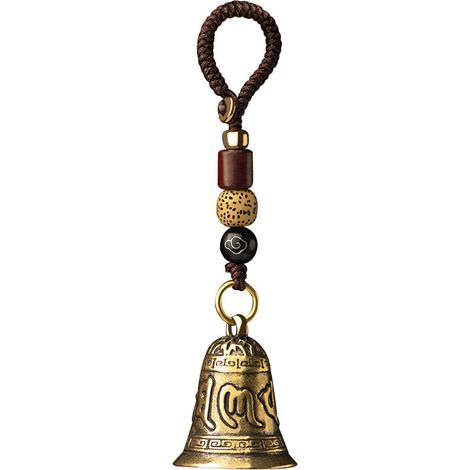Cloche Feng Shui Sculpture Fine Métal Résistant Antique Style Carillon Voiture Porte-Clés Sac à Dos (1/5)