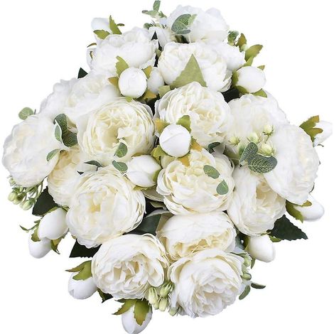 Bouquet de 4 roses artificielles pour mariage et décoration intérieure (1/5)