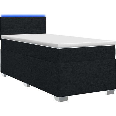 Maison Exclusive - Letto con Box Spring, Materasso e LED Nero 90 x 200 cm Tessuto (1/5)