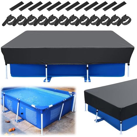 Bâche de Piscine Rectangulaire,Bâche Piscine Rectangulaire 260x170cm,Couverture de Piscine Protection,Bâche Solaire Estivale et Hivernale,pour Piscines Extérieures (1/5)