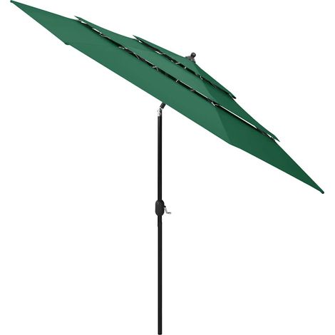 Maison Exclusive - Ombrellone a 3 Livelli con Palo in Alluminio Verde 3 m (1/5)