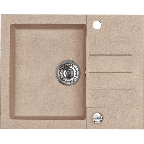 Alveus Rock - Fregadero de granito 60x48 cm, con control de desagüe, beige 1090950 (1/3)