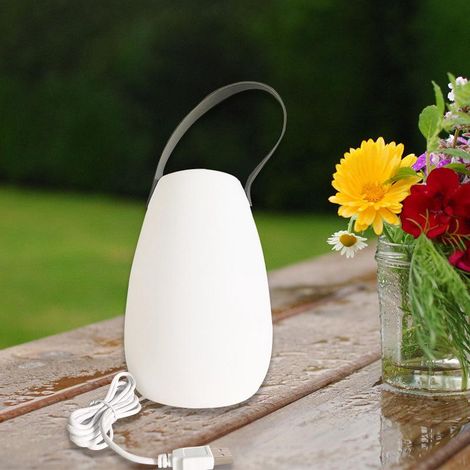 Lampe de table LED extérieure sans fil avec télécommande, blanc chaud 8 couleurs, intensité variable, imperméable, décoration idéale maison et jardin (ronde) (1/5)