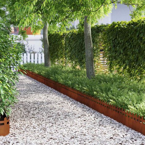 Rasenkanten 20 pcs Rostig 103 x 0,05 x 22 cm Wetterfeststahl
