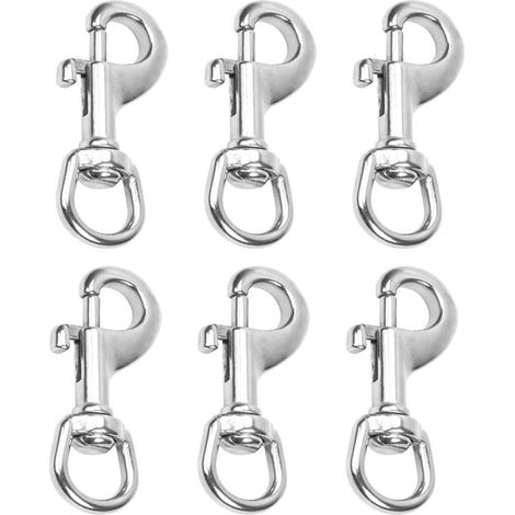Federclips mit drehbarem Verschluss Aluminiumlegierung rostbeständig geeignet für Hundeleinen Familie Outdoor Camping Picknick 6 Stück 72 mm (1/5)