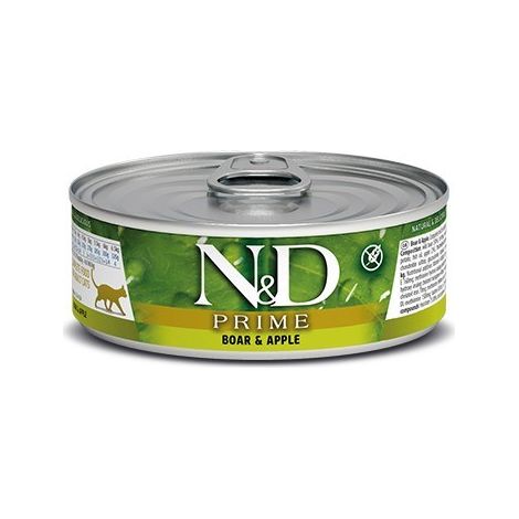 Farmina Cat N&D Prime Cinghiale e Mela - Farmina Cat N&D Prime Cinghiale e Mela - Lattina Da 70 Gr
