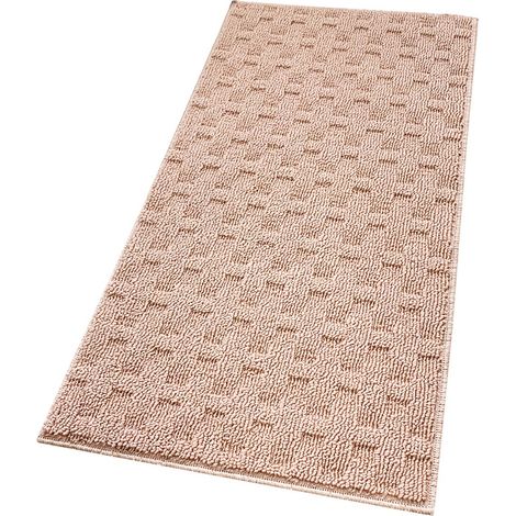 Tappeto Bagno Morbido Assorbente Antiscivolo 3D Intrecciato Scendiletto Lavabile 45x75 Cm - Salmone