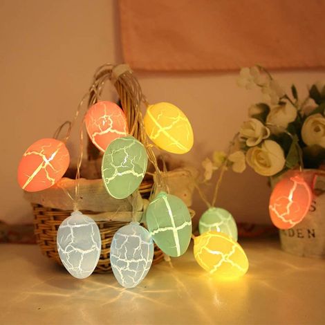 Guirlande Lumineuse Œufs De Pâques - 5 Ft ou 10 Ft - 10 ou 20 Œufs LED - Décoration Printemps Intérieur Extérieur - 1 Pièce (1/5)