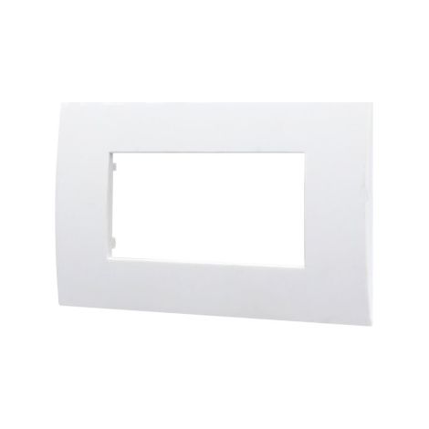 Plaque plastique ETTROIT série Venus 4P couleur blanche compatible avec Vimar Arke VA83401