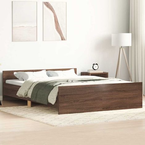 Bed Frame without Mattress Brown Oak 120x190 cm Small Double vidaXL (1/5)