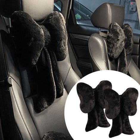 Longziming – Nackenstützkissen – Sitzkissen – Weiche und plüschige Oberfläche – Fliegenmuster – Füllung aus Plüsch und Polypropylen-Baumwolle – Ergonomischer Komfort fürs Auto (1/5)