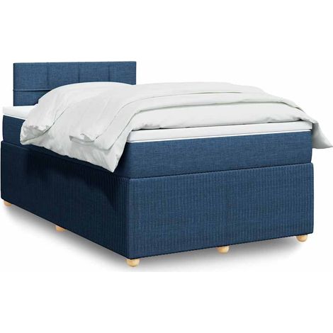 Boxspringbett mit Matratze Blau 120x200 cm Stoff (1/5)