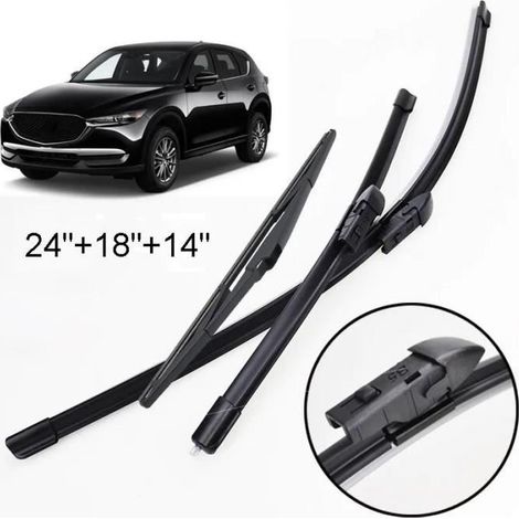 Lot de 3 Balais d'essuie-glace avant + arrière pour Mazda CX-5 KF 2017 2018 2019 2020 2021 2022 2023