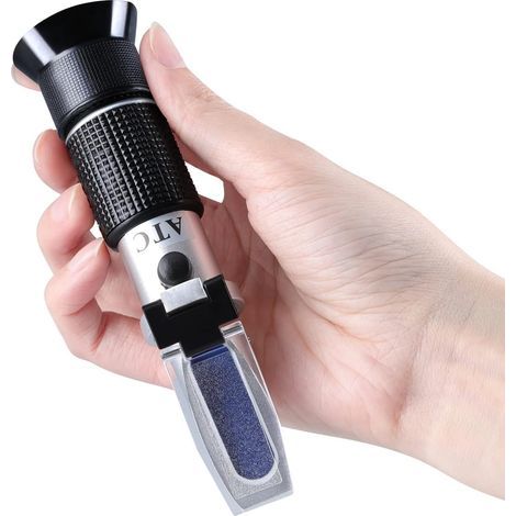 Refractometre pour vins de Raisin, Brassage Maison, kit de Réfractomètre Brix 0-40% et degré d\\'alcool 0-25% vol, Mesure de la Teneur en sucre dans le jus de Raisin Original (1/5)
