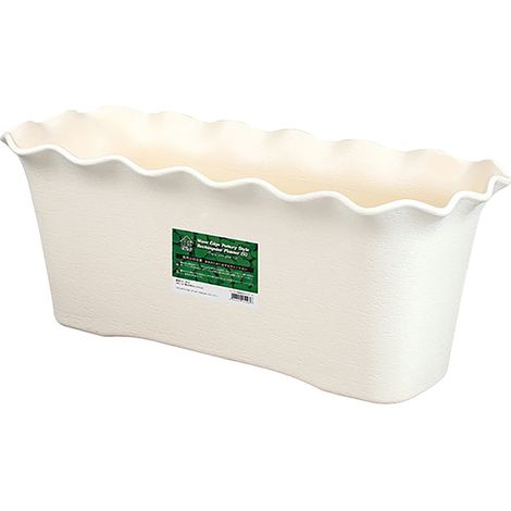 Jardinière Rectangulaire - En Plastique - Bord Ondulé - Pour Plantes Extérieures - 31 x 14 x 14 cm - 1 Pièce (1/3)