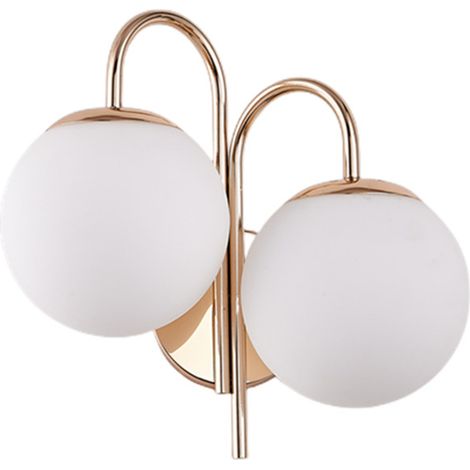 Ortviai Applique Murale Double Tête en Verre et Métal, Moderne et Économe en Énergie pour Chambre à Coucher ou Bureau (1/5)
