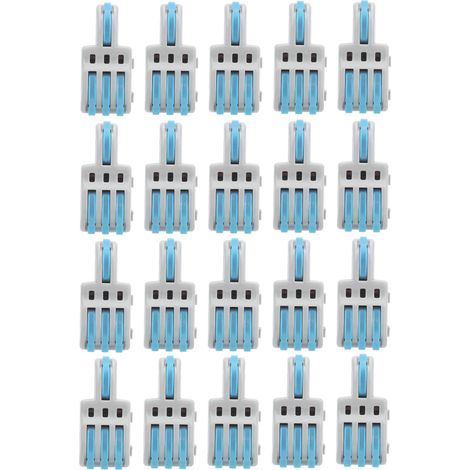 20 connecteurs rapides SPLF13 1 entrée 3 sorties, répartiteur de câbles TTap pour moteurs d'éclairage 250 V (bleu) (1/5)