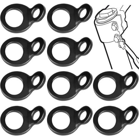 10 Pièces Ancrages d'arrimage, anneau d'arrimage d'ancrage à joint torique de couleur noire pour montage dans le garage, l'atelier, le camion, la remorque, la voiturette de golf (1/5)