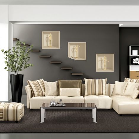 Sticker effet 3D 3 silhouettes 30 x 90 cm (1/3)