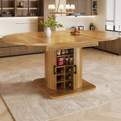 Table de salle à manger extensible avec rangement et plateau amovible table de cuisine multifonctionnelle et peu encombrante, idéale pour les petits logements et les espaces repas restreints plateau (1/5)