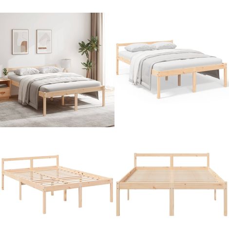 Lit pour personne âgée sans matelas 135x190 cm - Lits en bois - Lits sans matelas