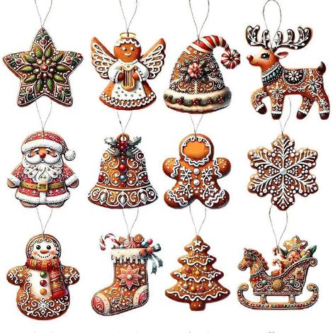 Festival Tree Pendant, Gingerbread Decoration, Wooden Pendant (1/5)