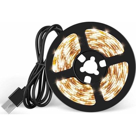 (2 unidades) Tira de LED de 4 m, tira de LED blanco cálido, tira USB de 5 V, tira de 240 LED, iluminación decorativa para interiores para armario, dormitorio, estantería, TV, bar, decoración de fiesta (1/5)