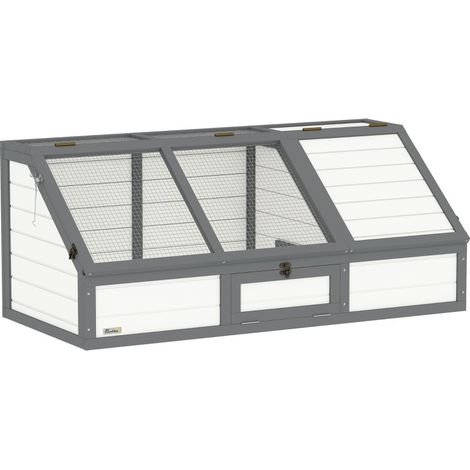 CHICFURN Enclos à tortues extérieur 120 x 55 x 50 cm en bois blanc, sans fond